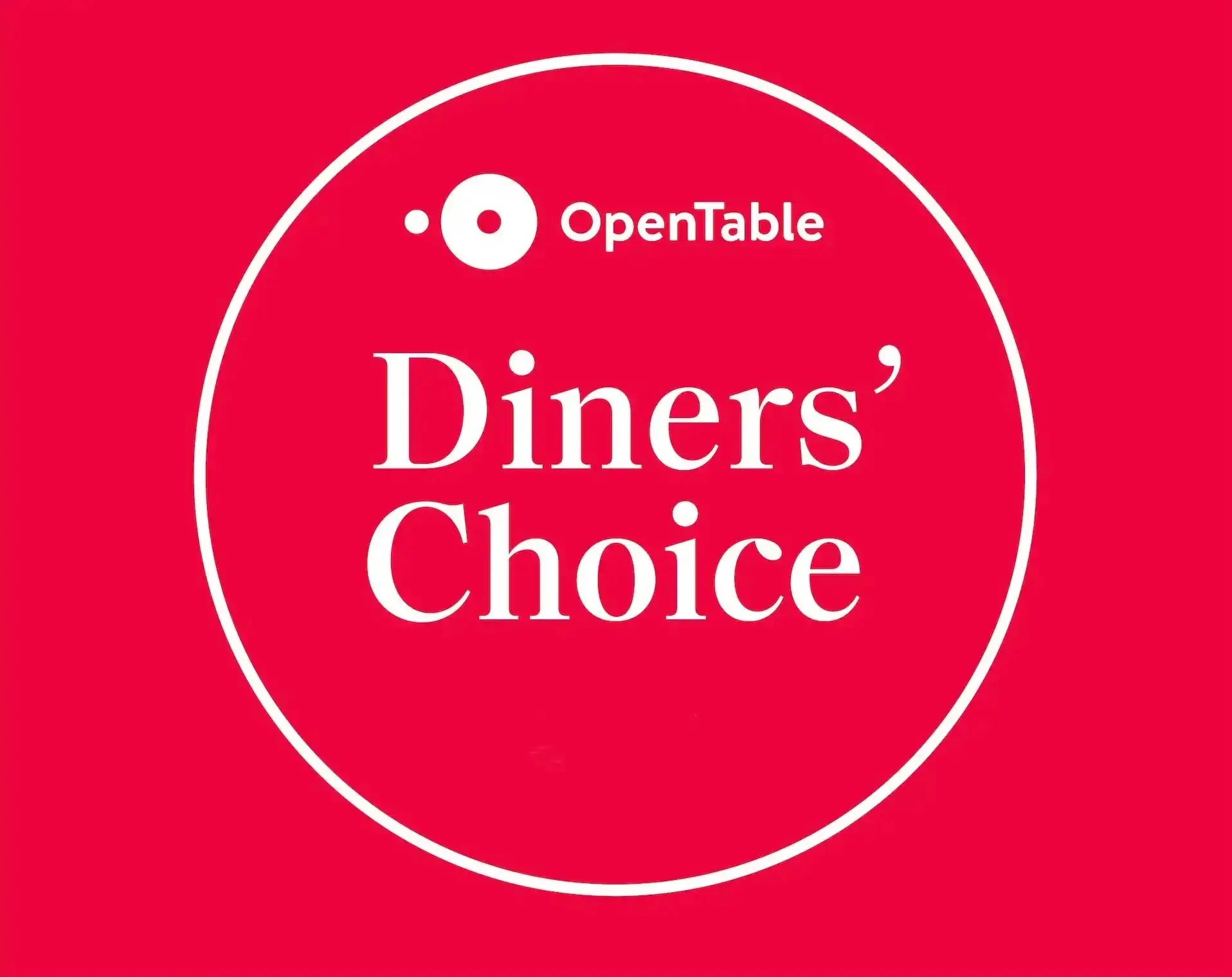 OpenTable Diners' Choice award logo on red background
